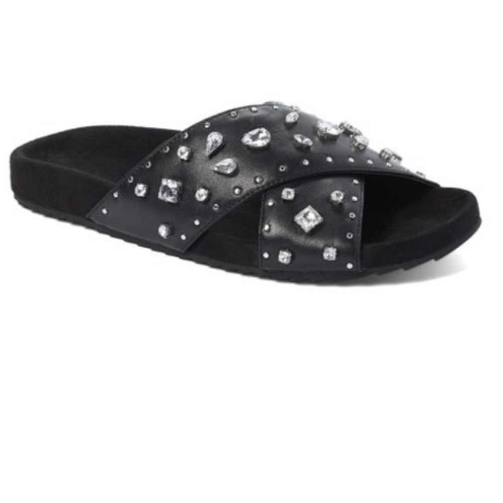 Rebecca Minkoff Black Theo Jewels Leather Sandal